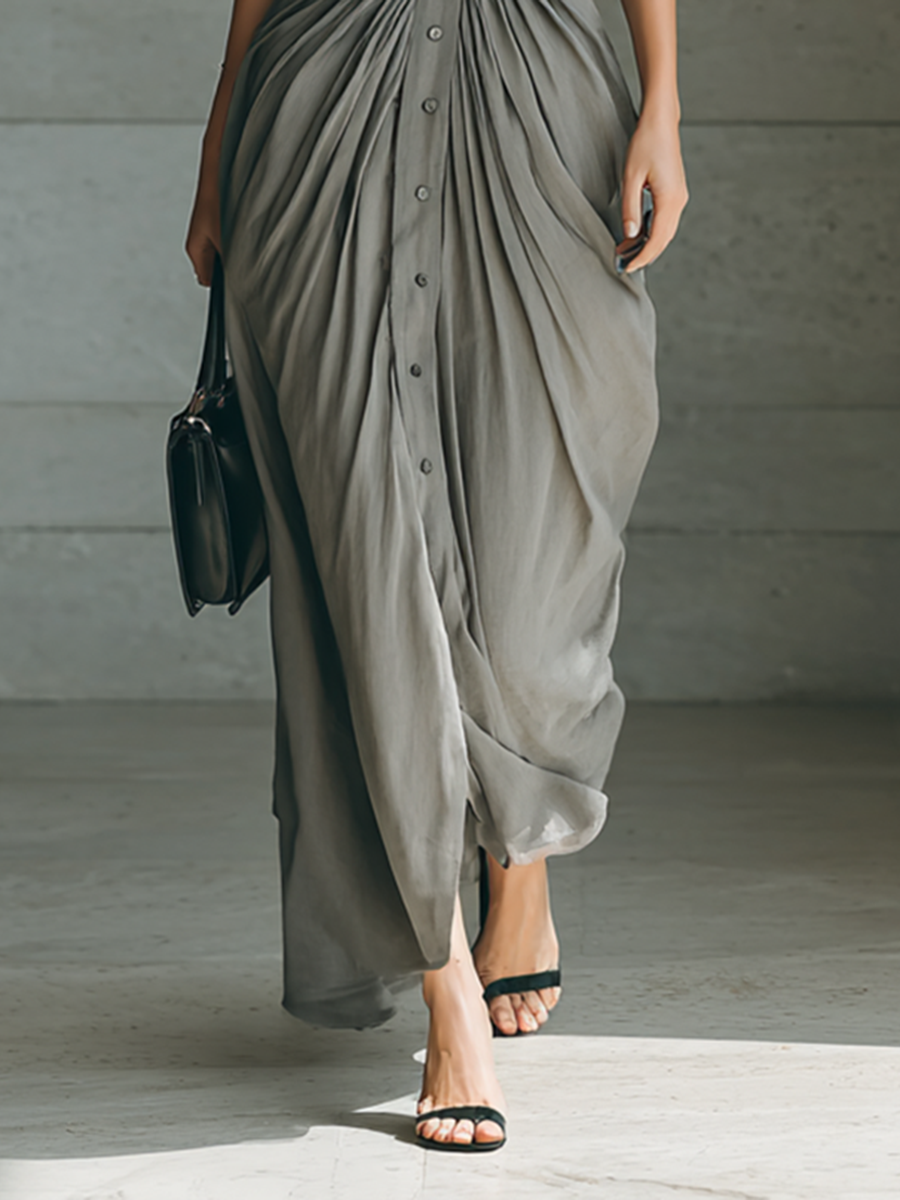 Zéphyrine | Pleated Maxi Dress