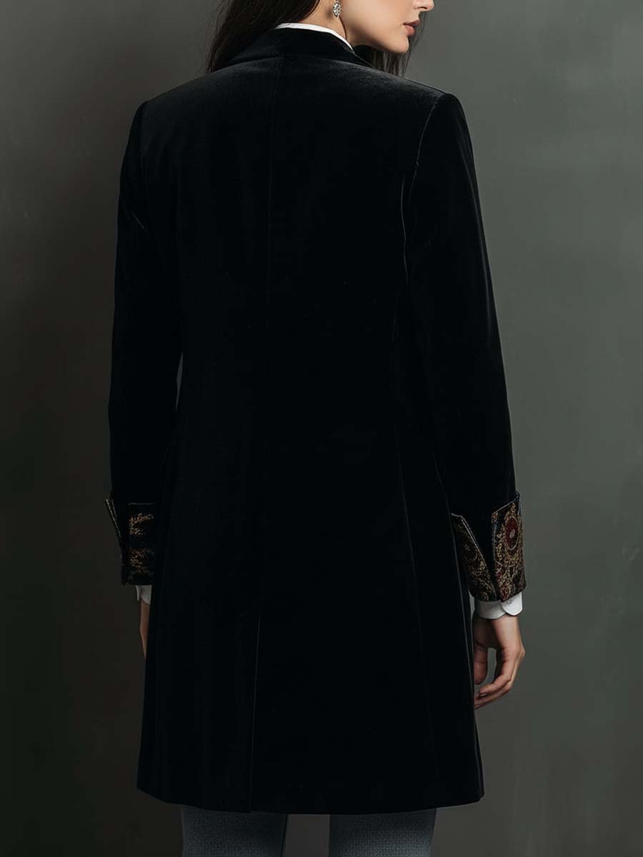 Marzia | Blazer Ajustato Stampato Barocco Nero