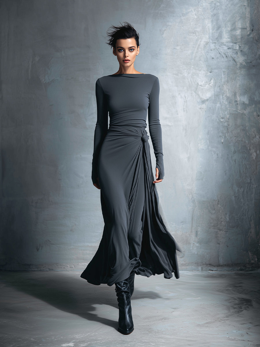 Naomie | Side-Knot Maxi Dress