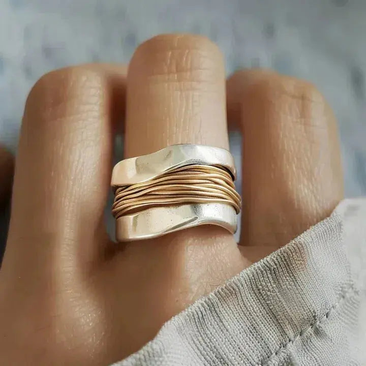 Carmen - Silver Ring with Gold Wire