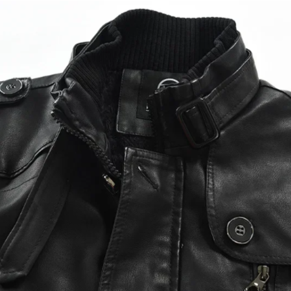 Filippo | Long Leather Biker Jacket