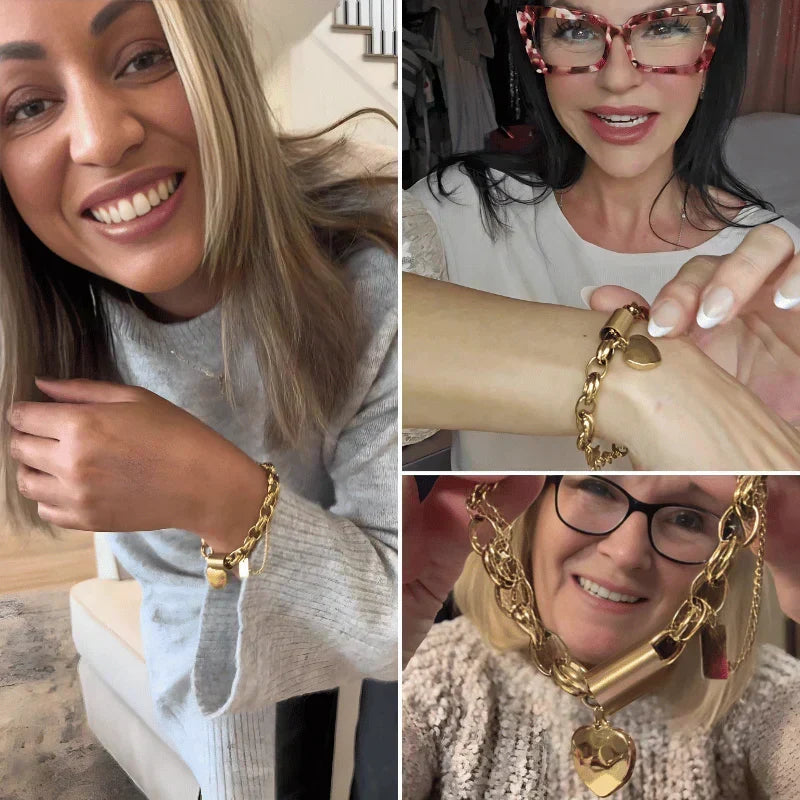 Guadalupe - Gold Heart Charm Bracelet