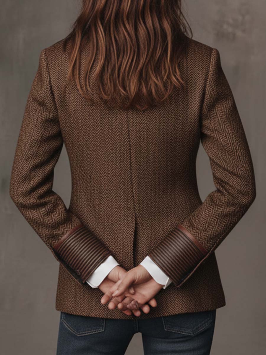 Francesca | Blazer con Inserti a Zigzag Stampati