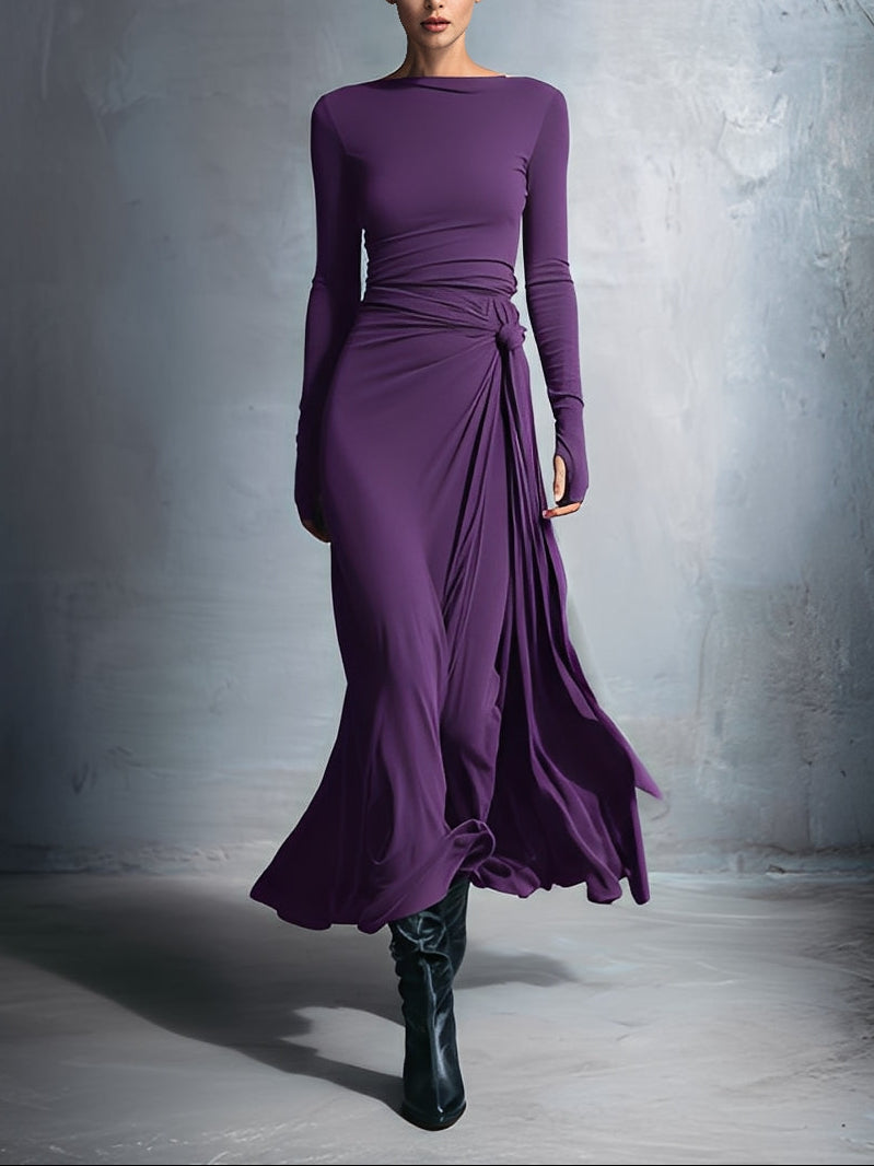 Naomie | Vestido largo con nudo lateral