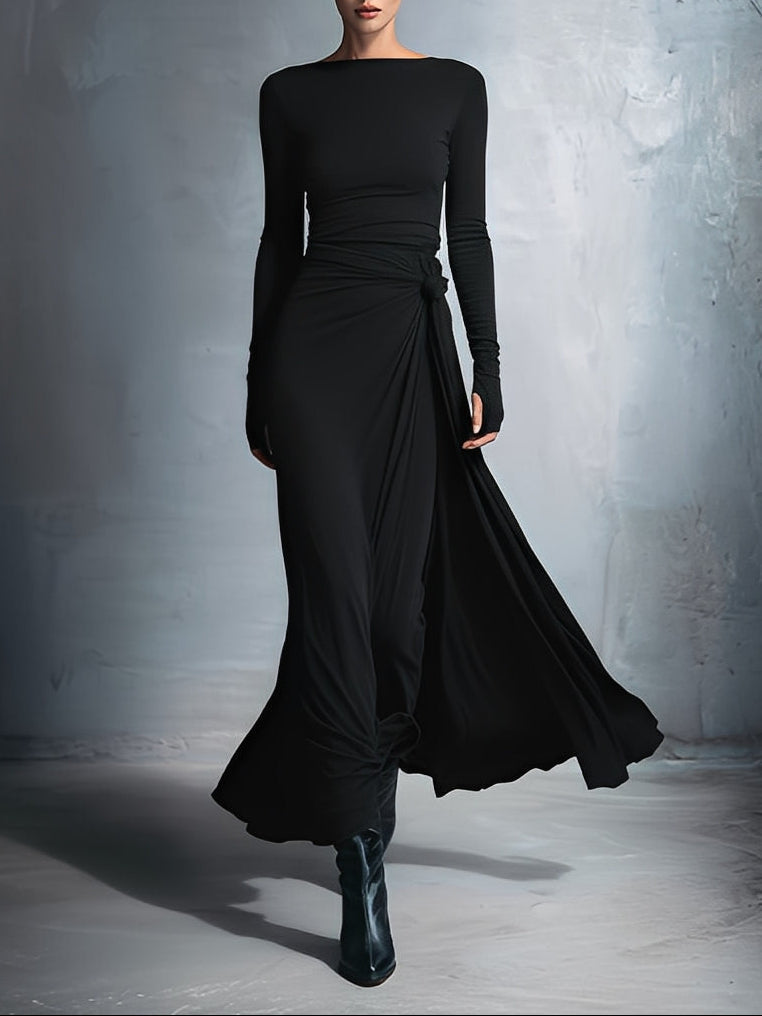 Naomie | Vestido largo con nudo lateral