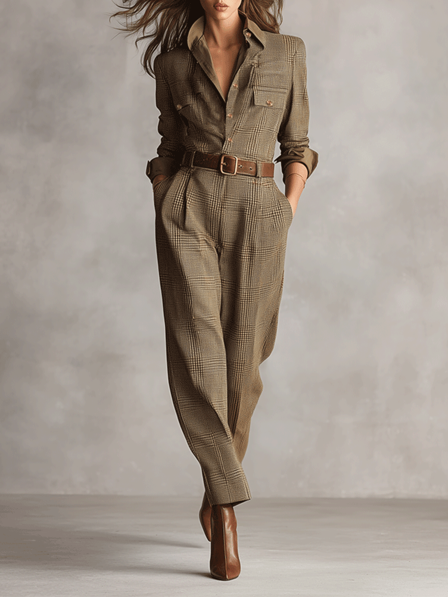 Célia | Brown Jumpsuit with Refined Details