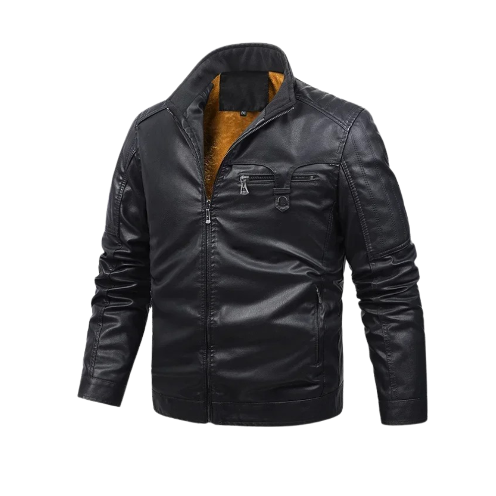 Ivan | Retro Lined Leather Jacket