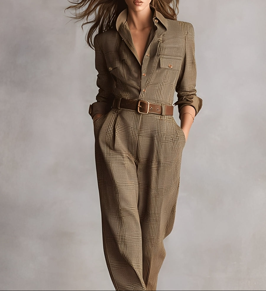 Célia | Brown Jumpsuit with Refined Details