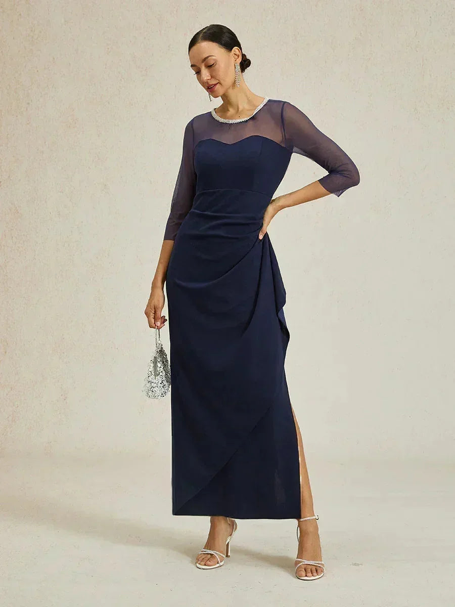Fitted midi dress with draping