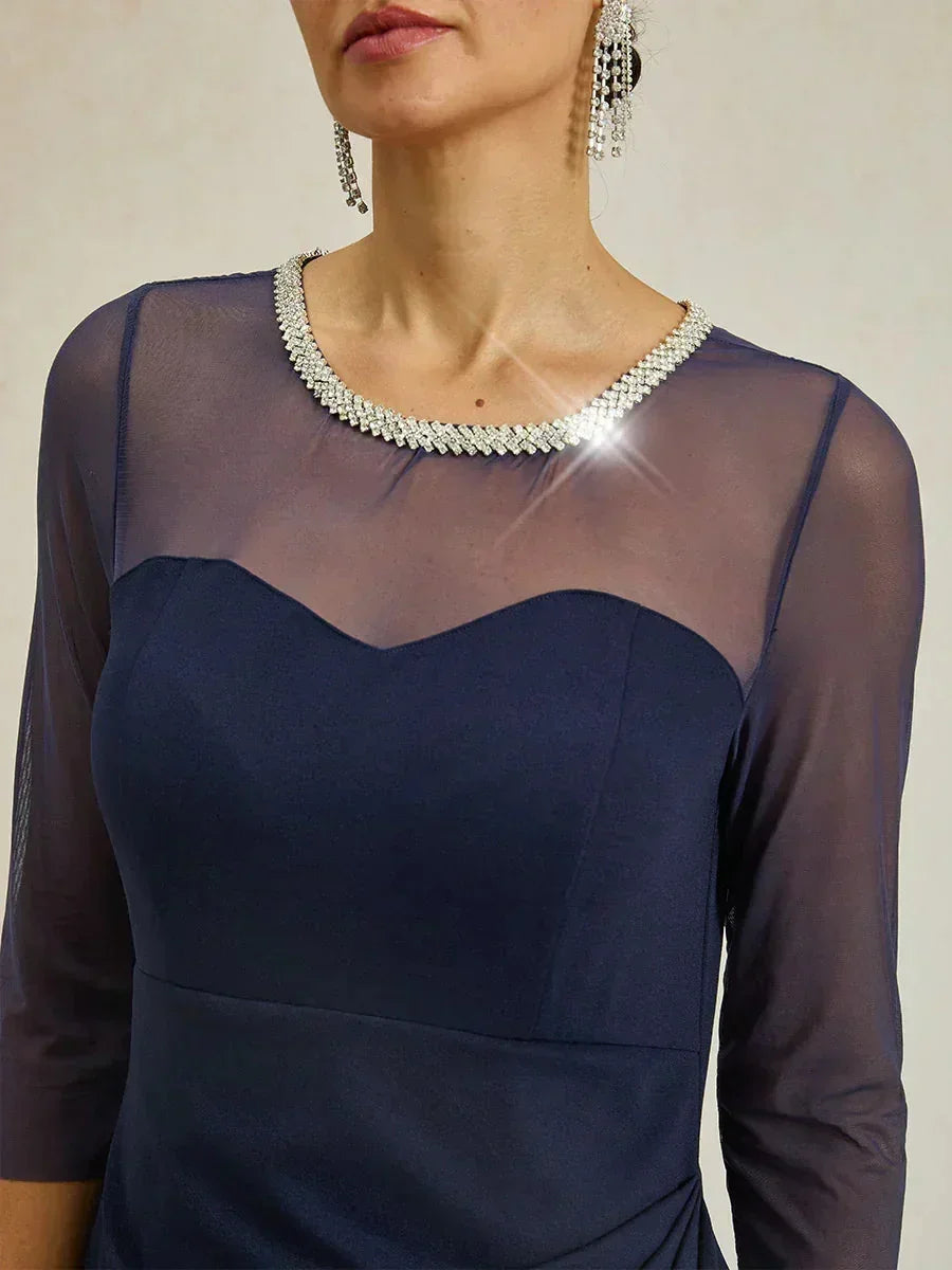 Fitted midi dress with draping