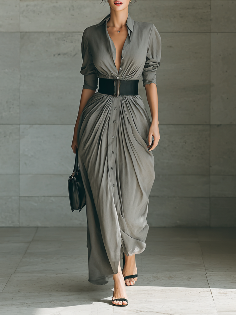 Zéphyrine | Pleated Maxi Dress