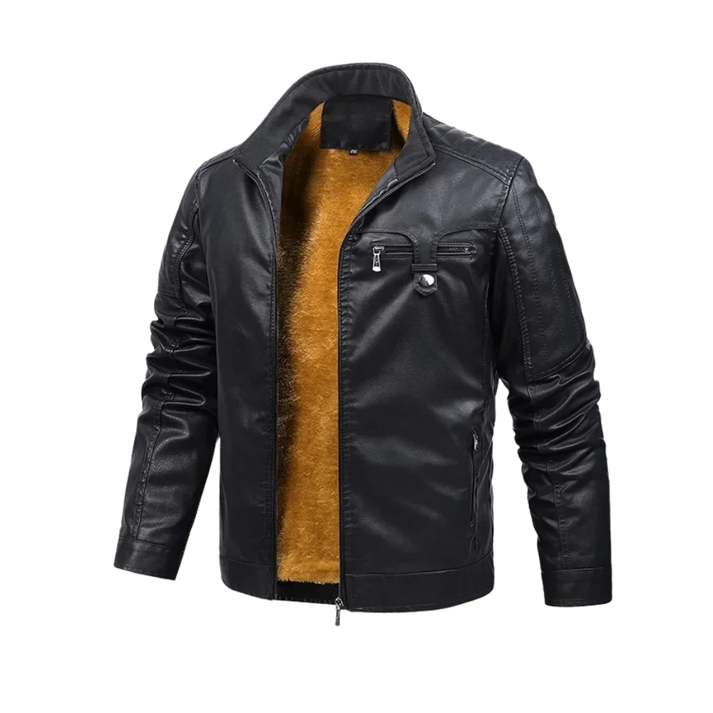 Ivan | Retro Lined Leather Jacket