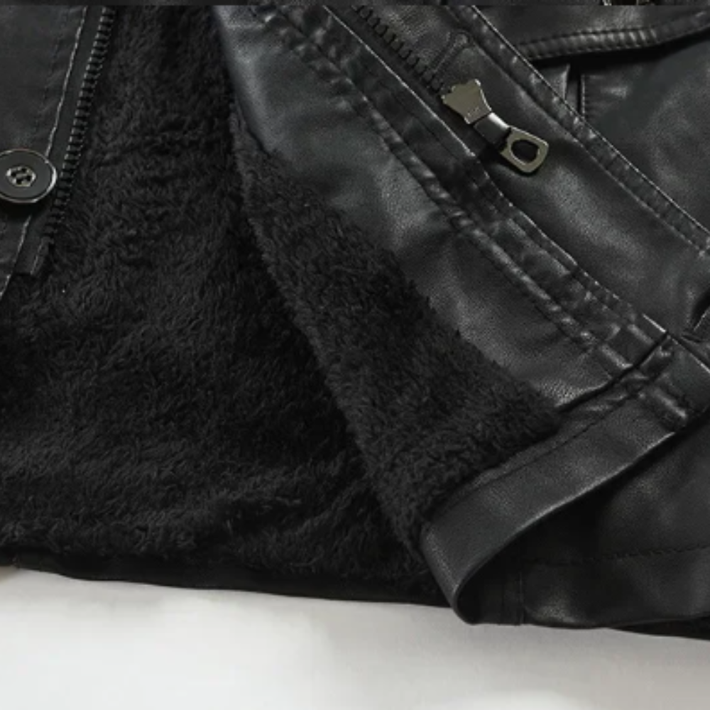 Filippo | Long Leather Biker Jacket
