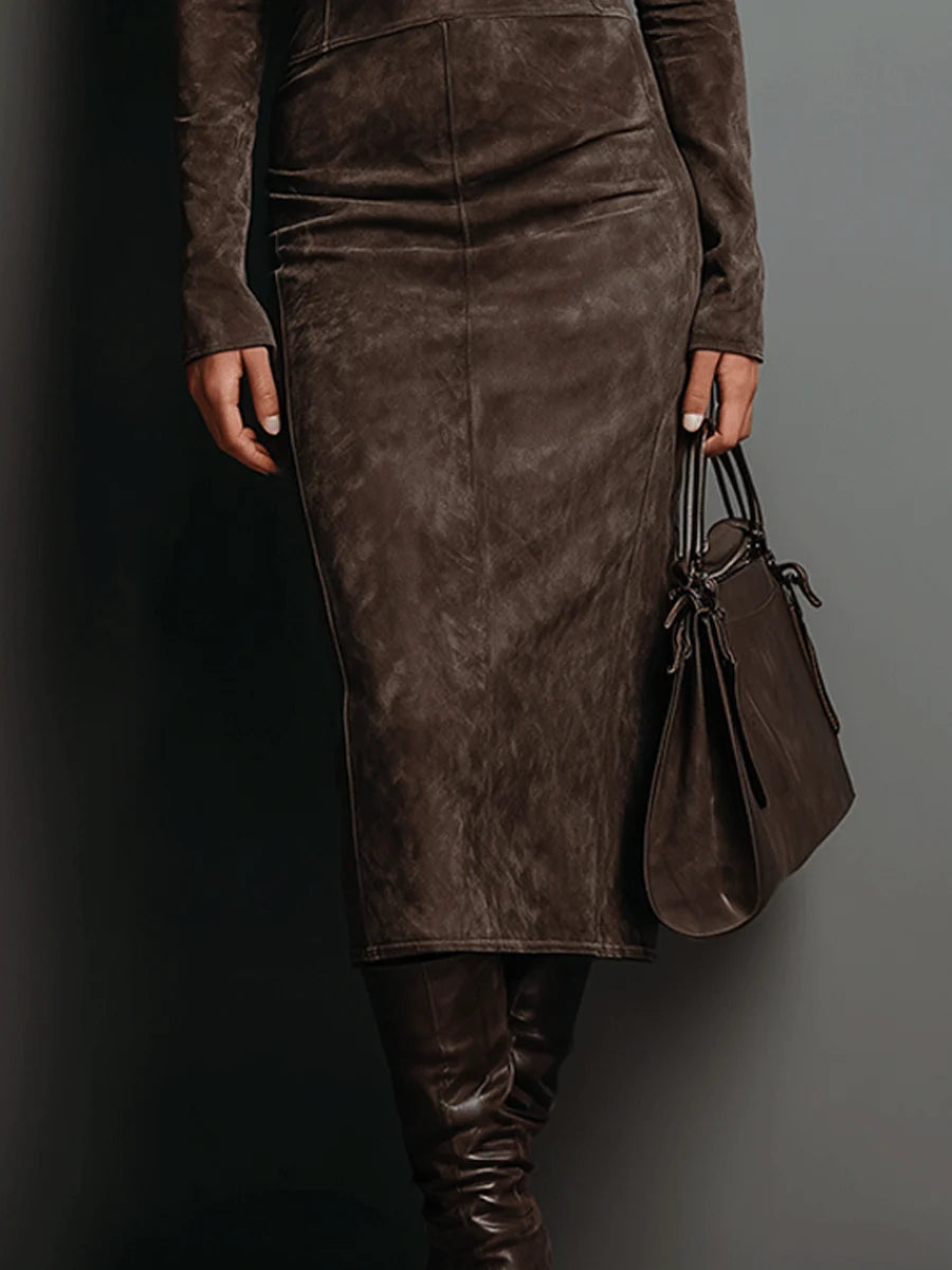 Lorène | Brown Long Midi Dress