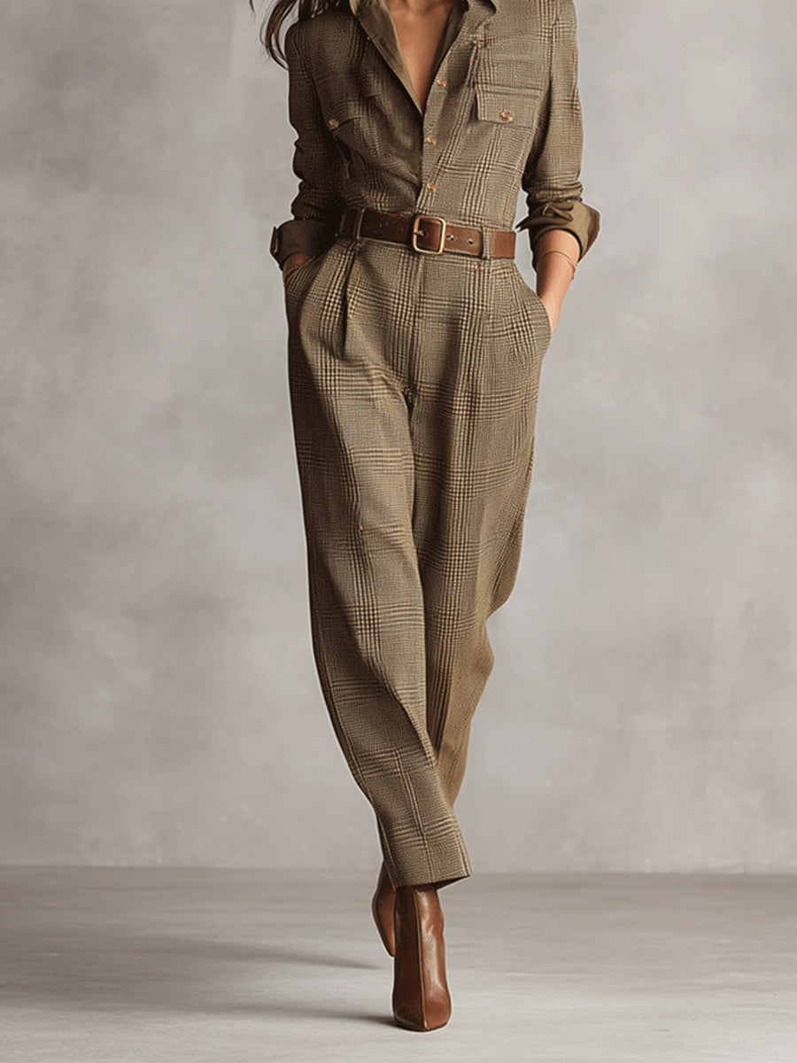 Célia | Brown Jumpsuit with Refined Details