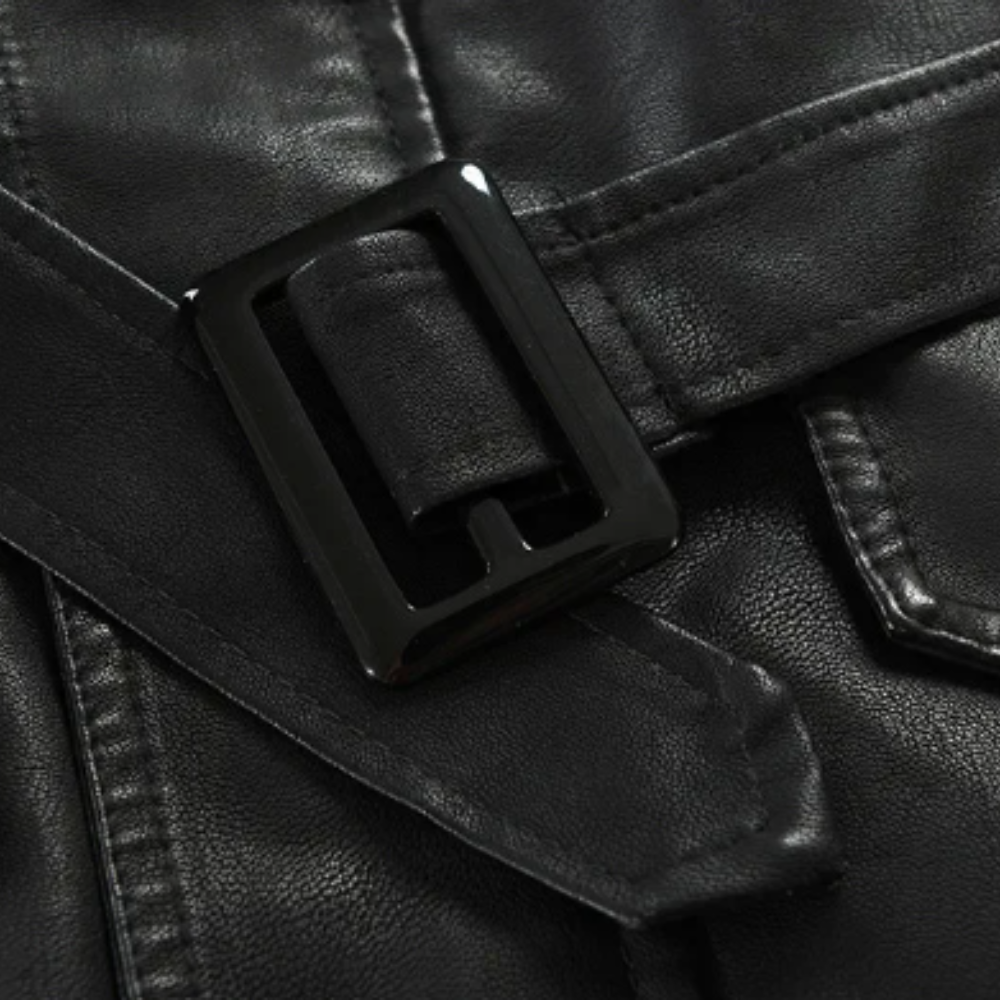 Filippo | Long Leather Biker Jacket
