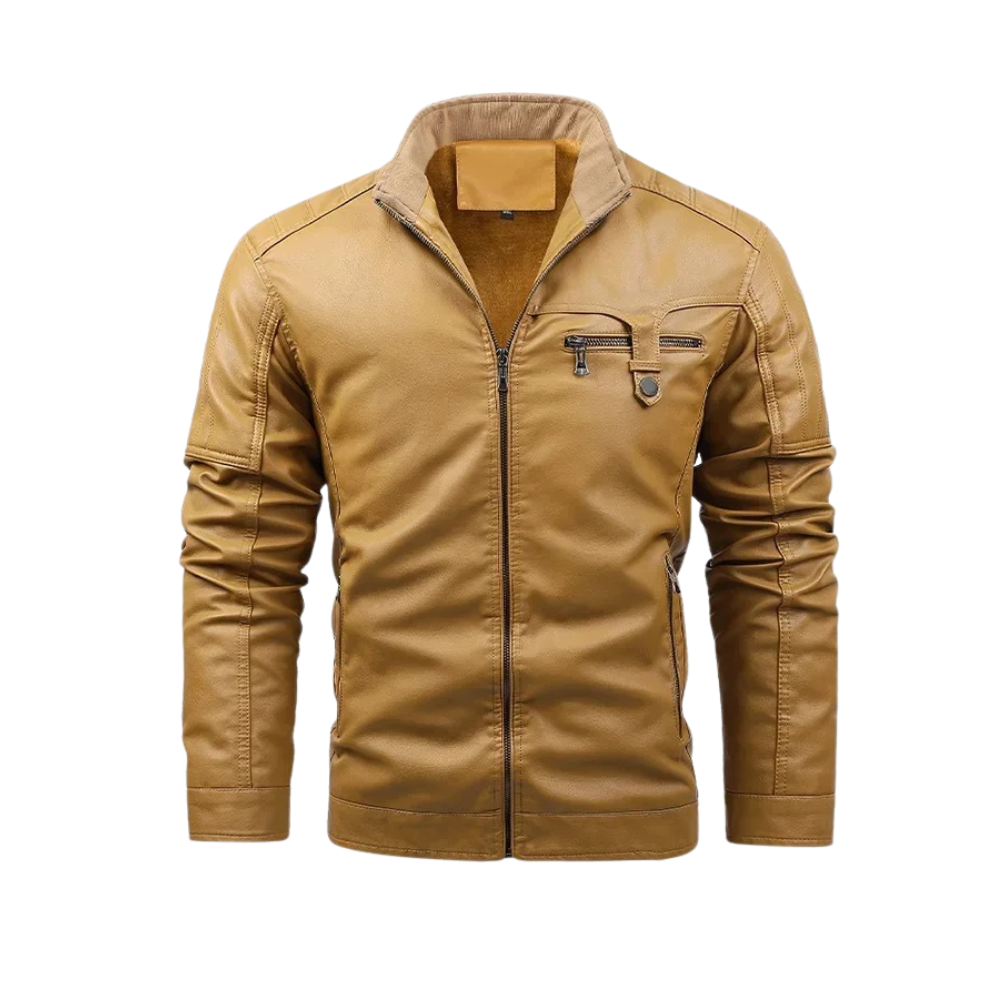 Ivan | Retro Lined Leather Jacket