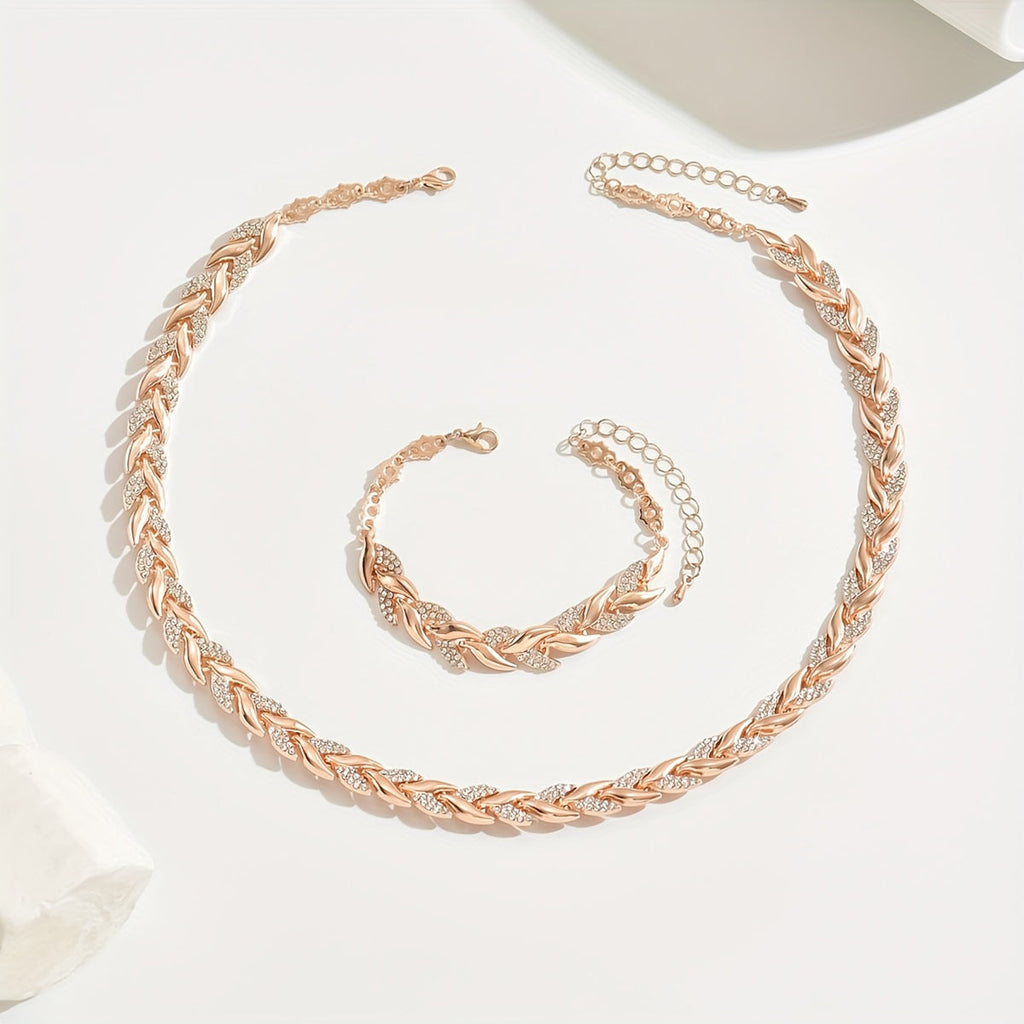 Berta - Spike Jewelry Set with Crystals