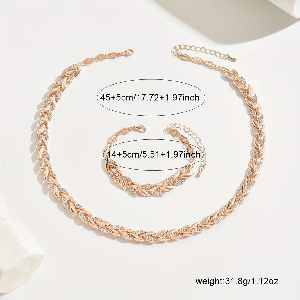 Berta - Spike Jewelry Set with Crystals