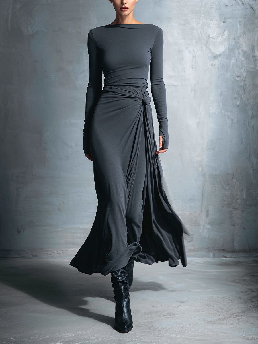 Naomie | Side-Knot Maxi Dress