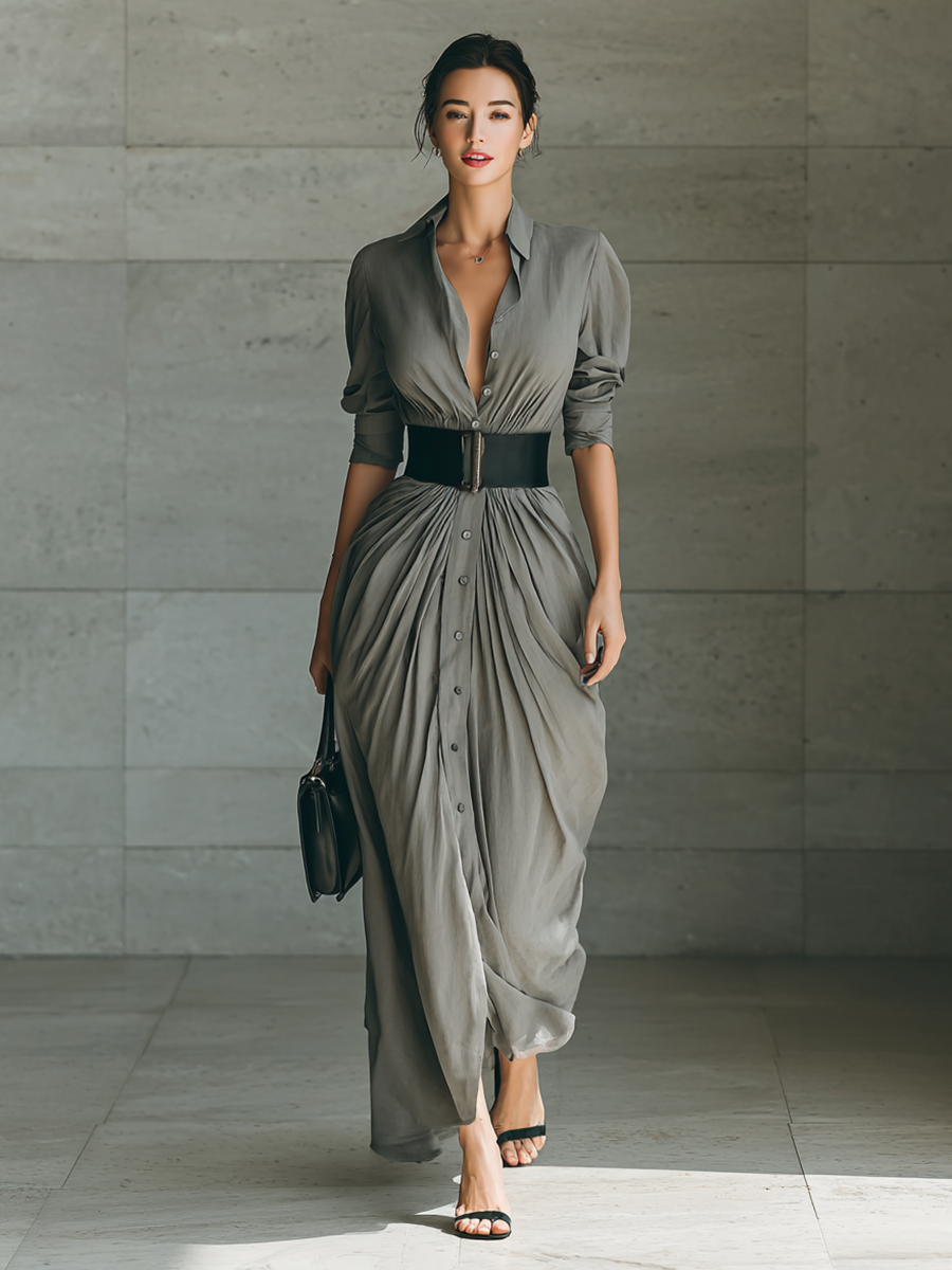 Zéphyrine | Pleated Maxi Dress