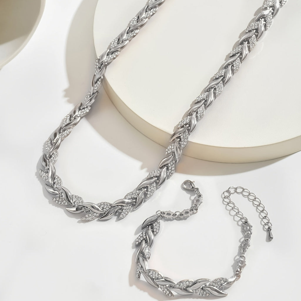 Berta - Spike Jewelry Set with Crystals