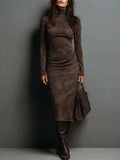 Lorène | Brown Long Midi Dress