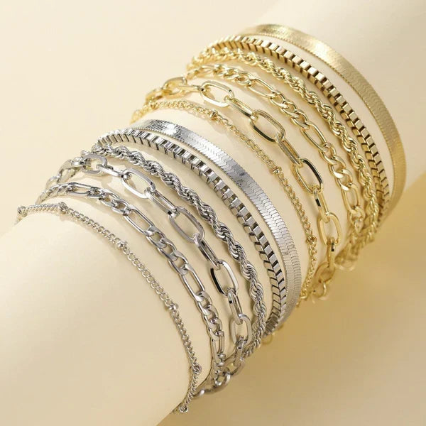 Emilia - 5-Piece Gold Bracelet Set