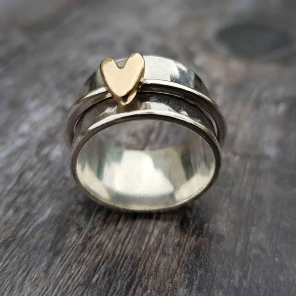 Isabel - Silver Ring with Gold Heart