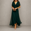 Emma | Vestido de noche drapeado con escote en V