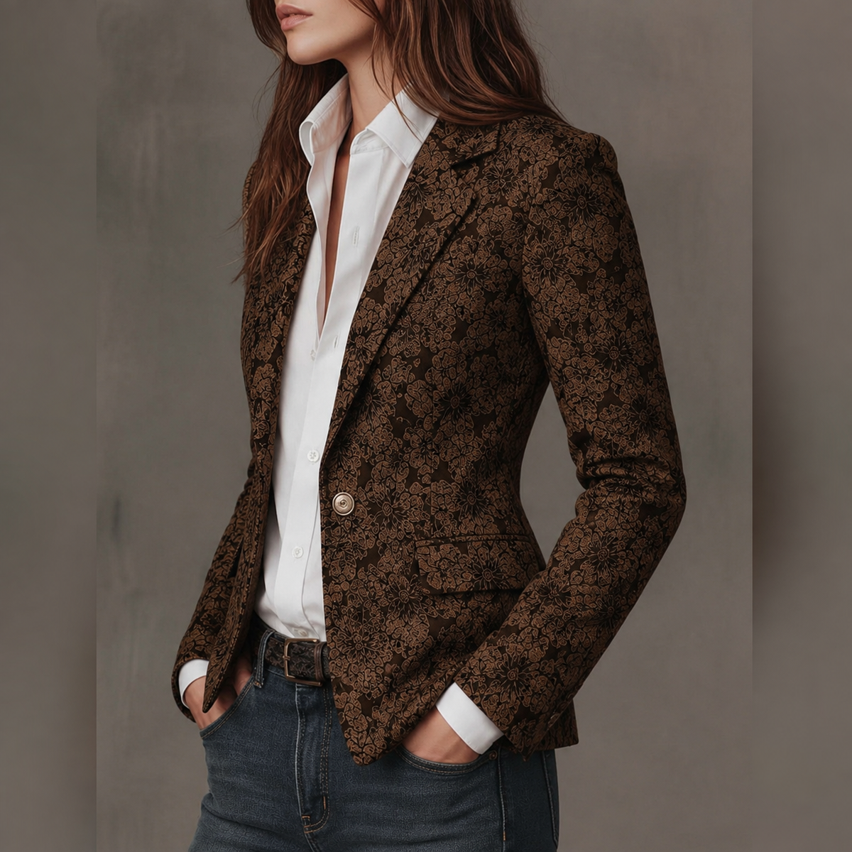 Michela | Blazer Jacquard Cachemire Slim