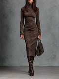 Lorena | Abito Midi Lungo Marrone