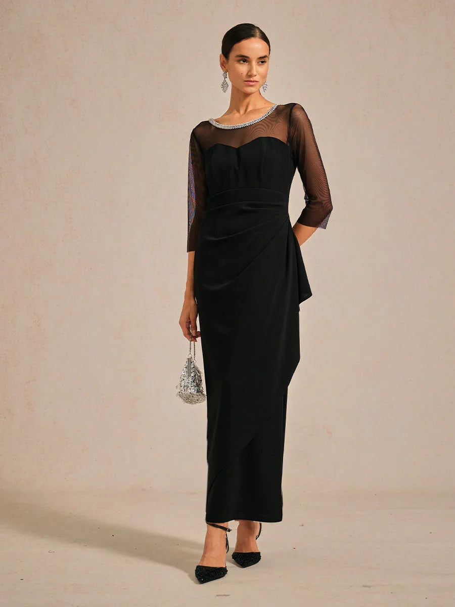 Fitted midi dress with draping