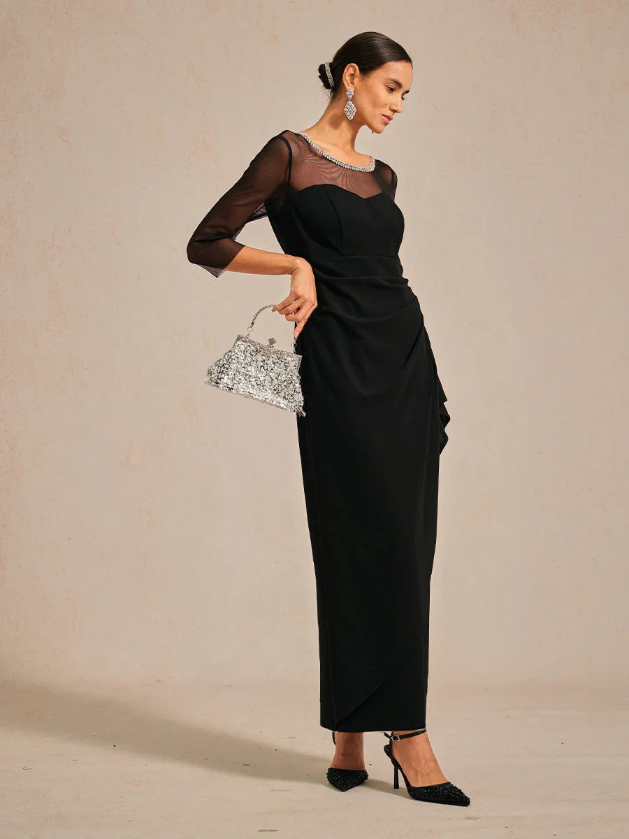 Fitted midi dress with draping