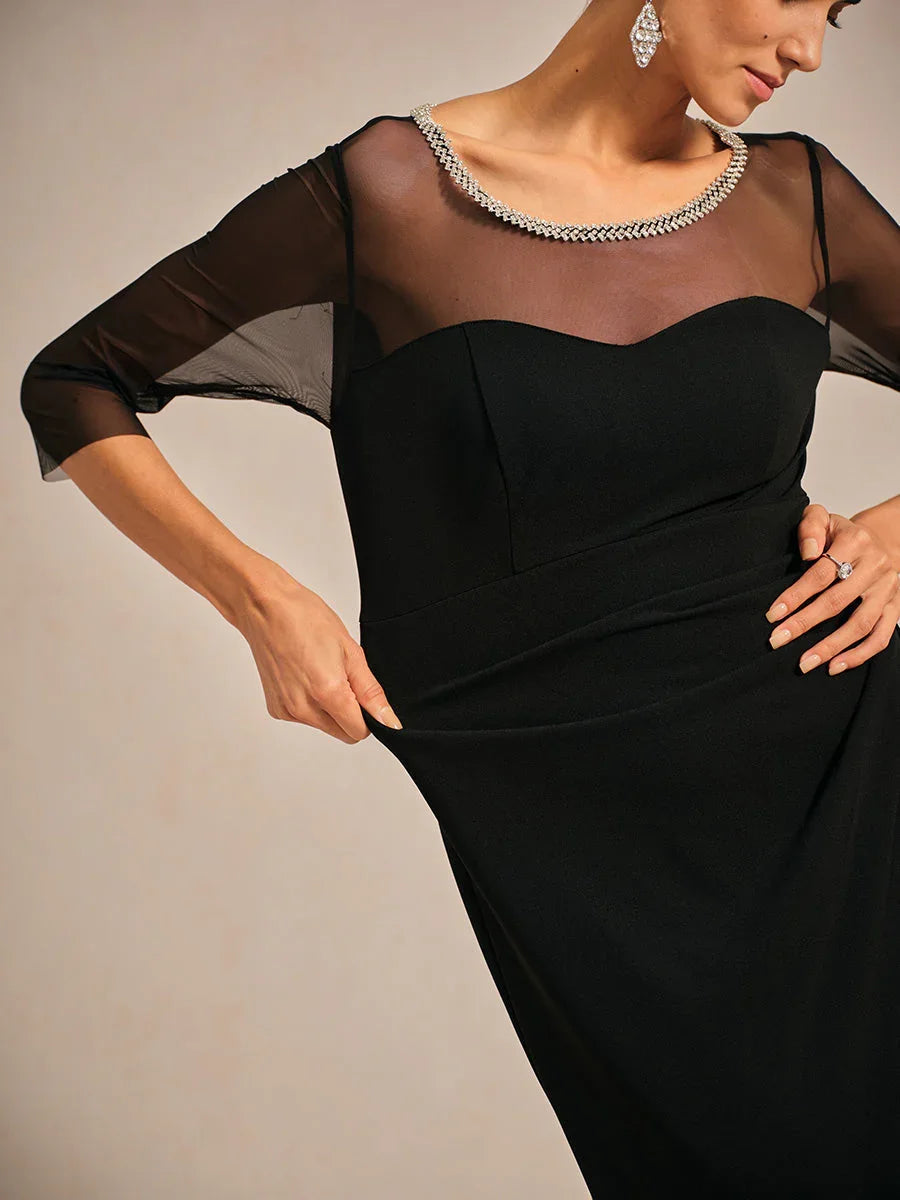 Fitted midi dress with draping