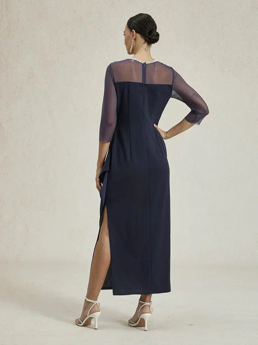 Fitted midi dress with draping