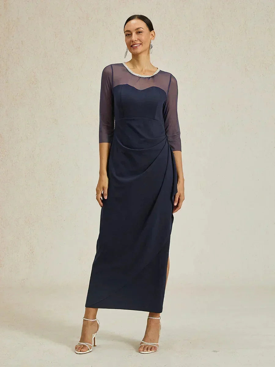 Fitted midi dress with draping