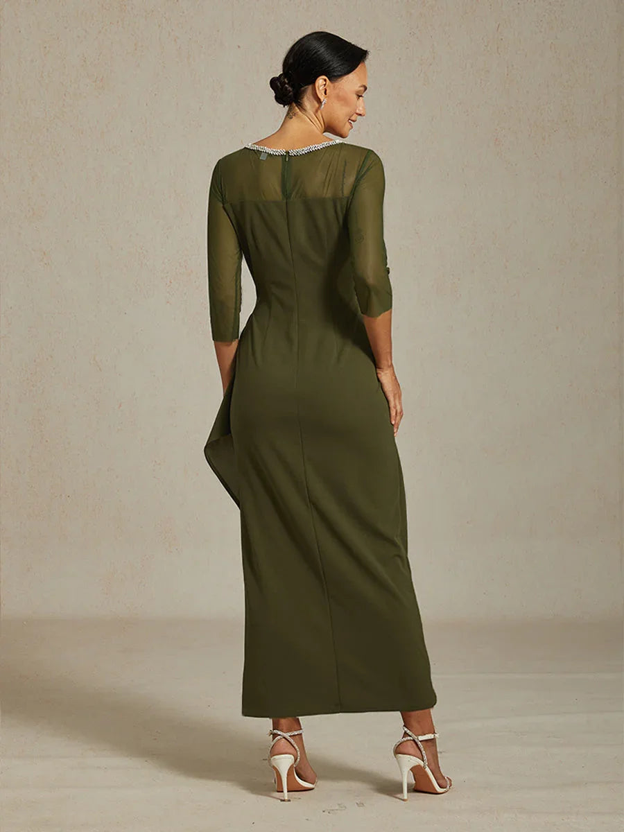 Fitted midi dress with draping
