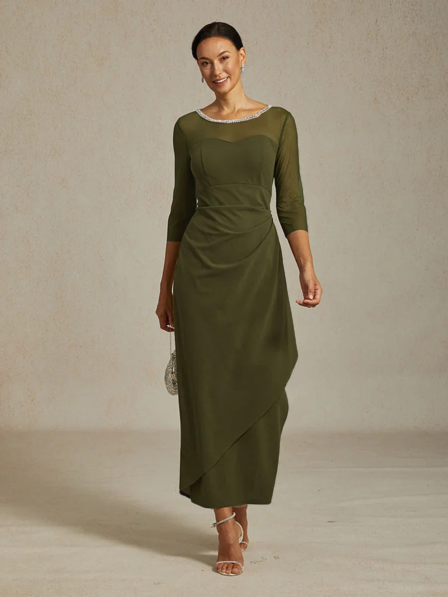 Fitted midi dress with draping