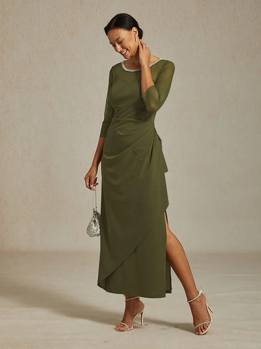Fitted midi dress with draping