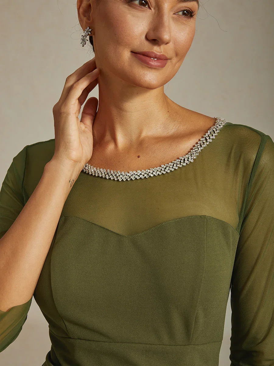 Fitted midi dress with draping