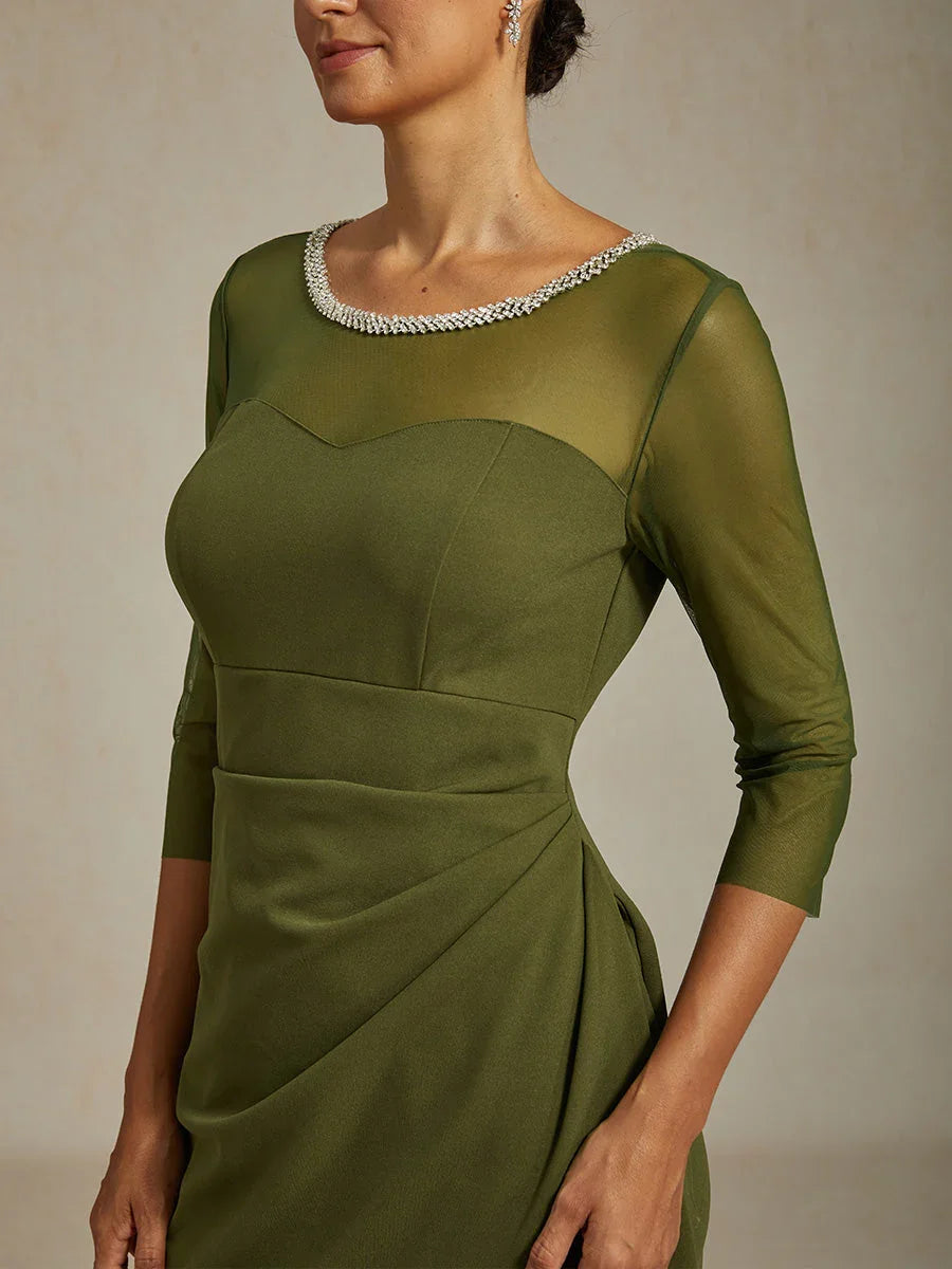 Fitted midi dress with draping