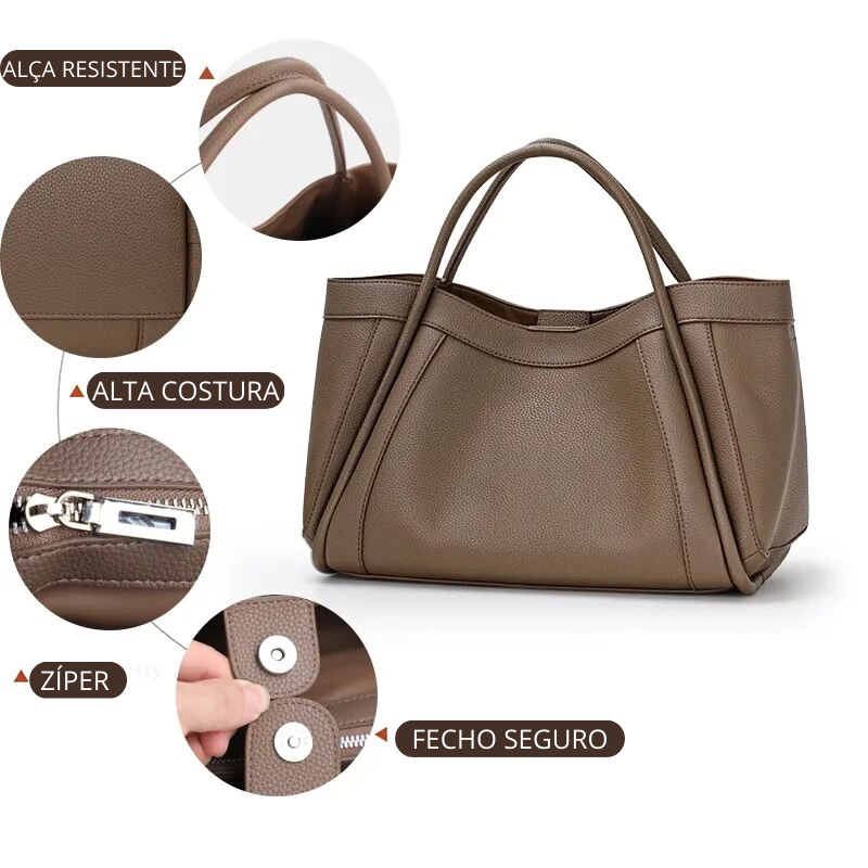 BORSA MEDIA IN PELLE - STELLA