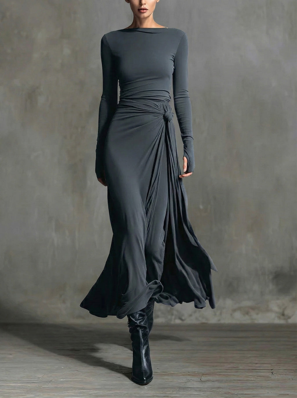 Naomie | Side-Knot Maxi Dress