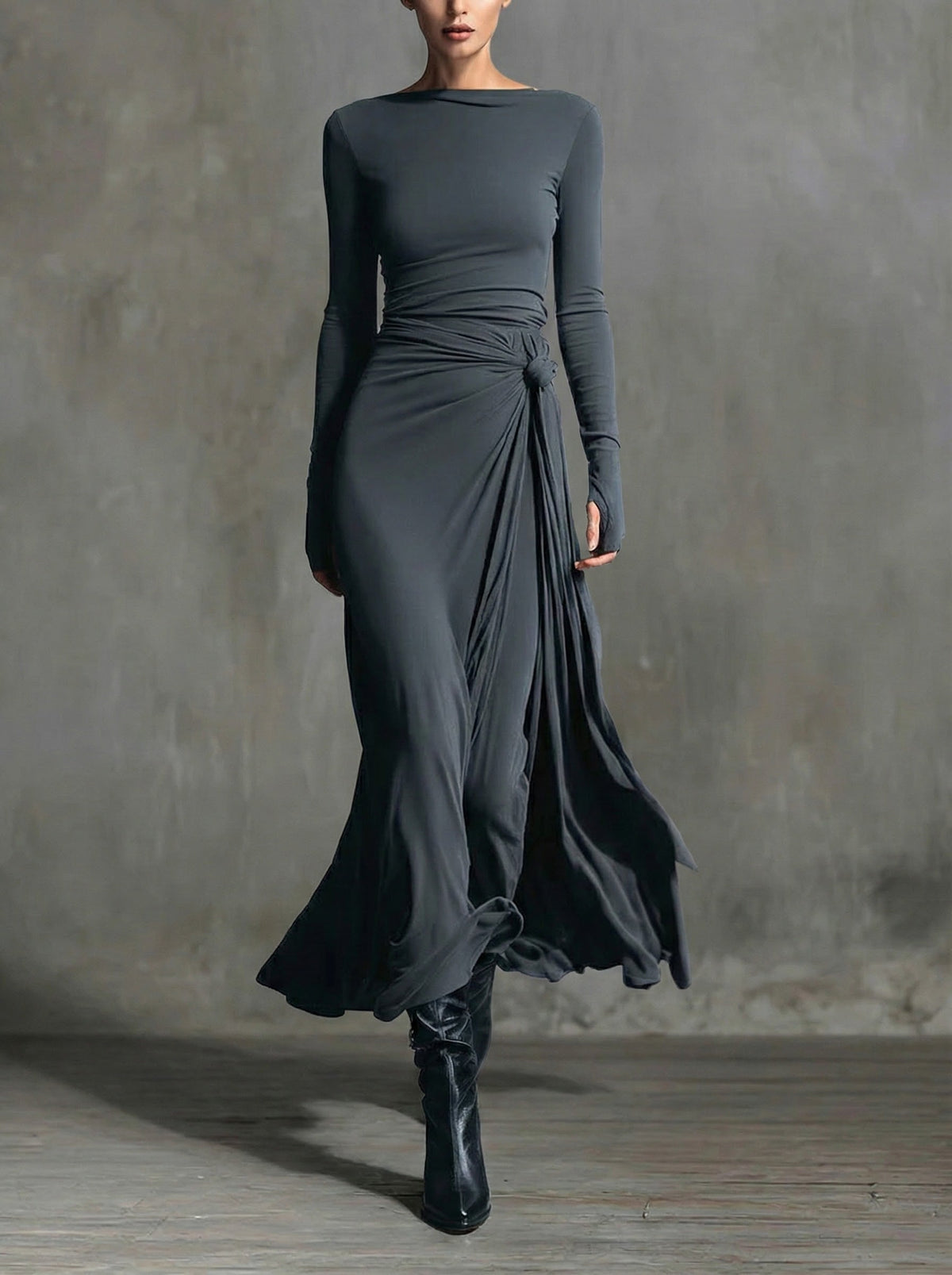 Naomie | Side-Knot Maxi Dress