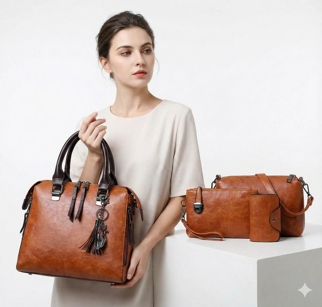 SET PREMIUM - BORSA + PORTAFOGLIO + POCHETTE + NECESSAIRE IN OMAGGIO