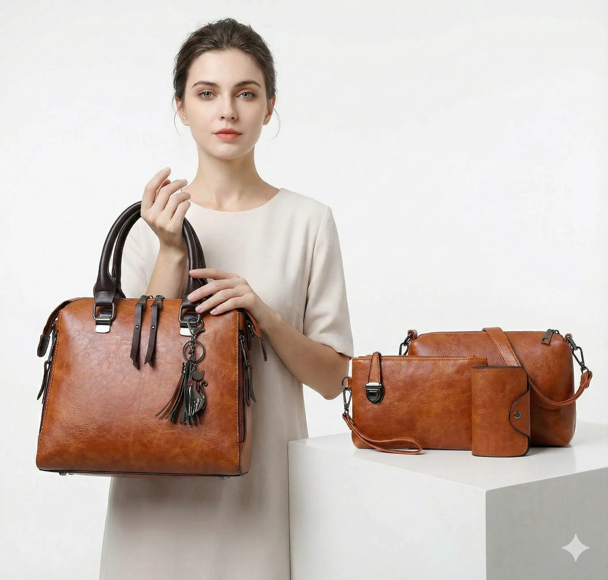 SET PREMIUM - BORSA + PORTAFOGLIO + POCHETTE + NECESSAIRE IN OMAGGIO