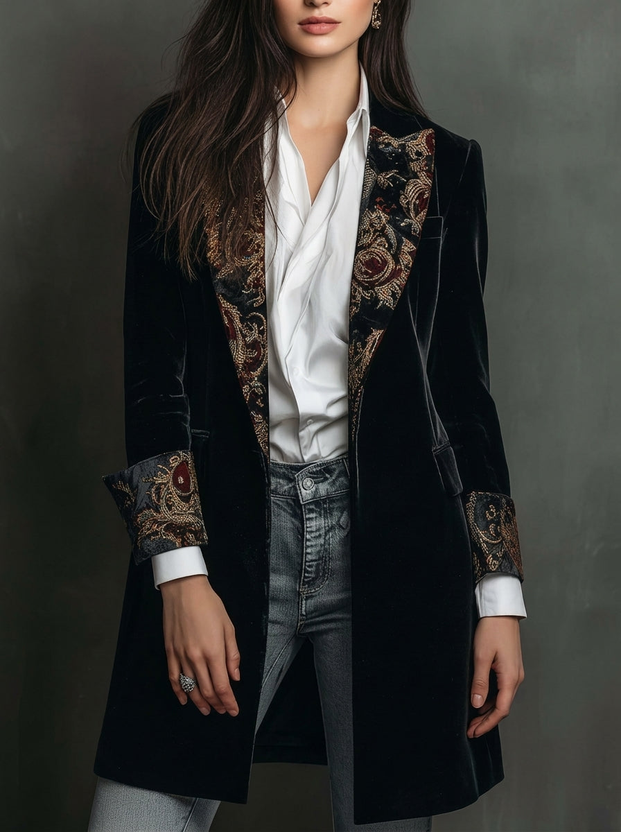 Marta - Blazer Slim Fit con Stampa Barocca