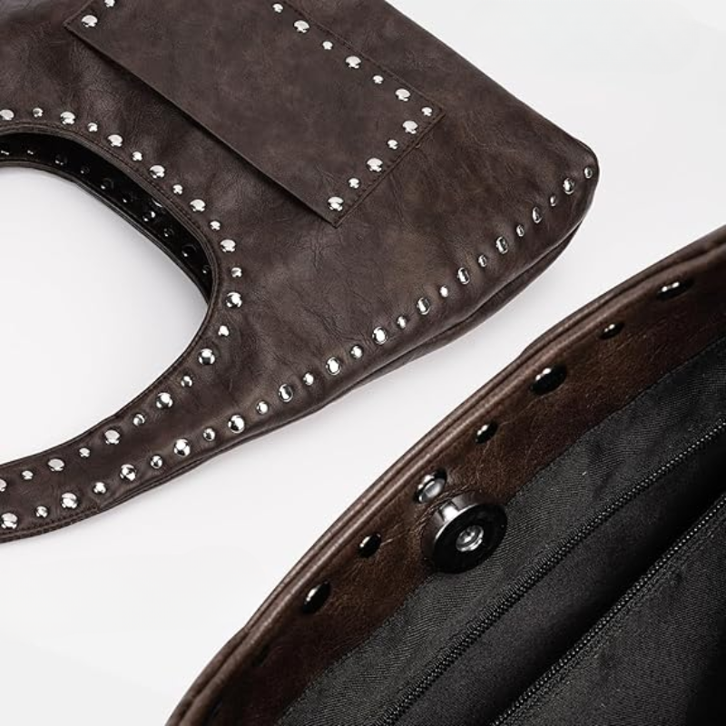 BORSA A SPALLA VINTAGE BOHO CON BORCHIE