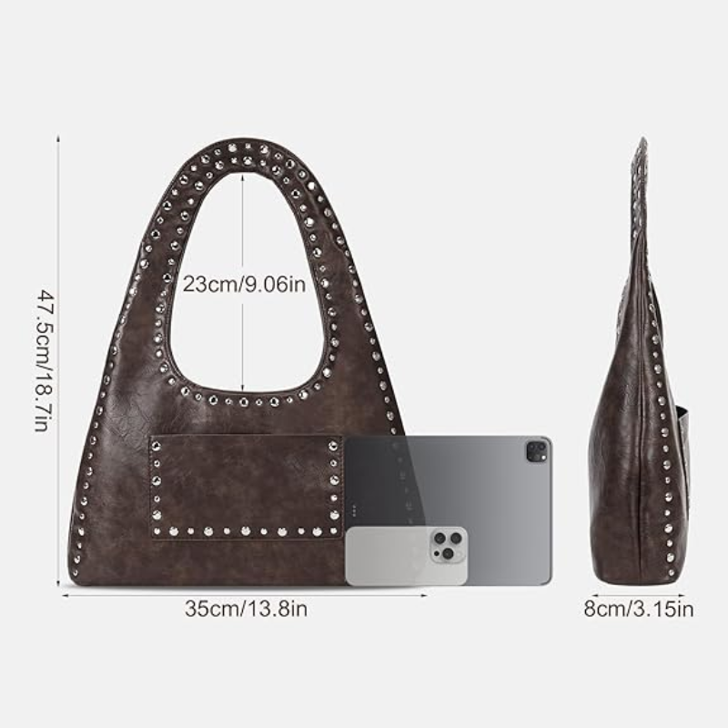 BORSA A SPALLA VINTAGE BOHO CON BORCHIE